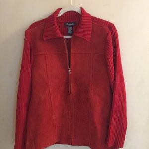 Sweater leather jacket